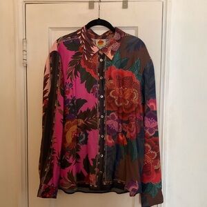 COPY - Farm Rio Scarf Print Long Sleeve Shirt XL